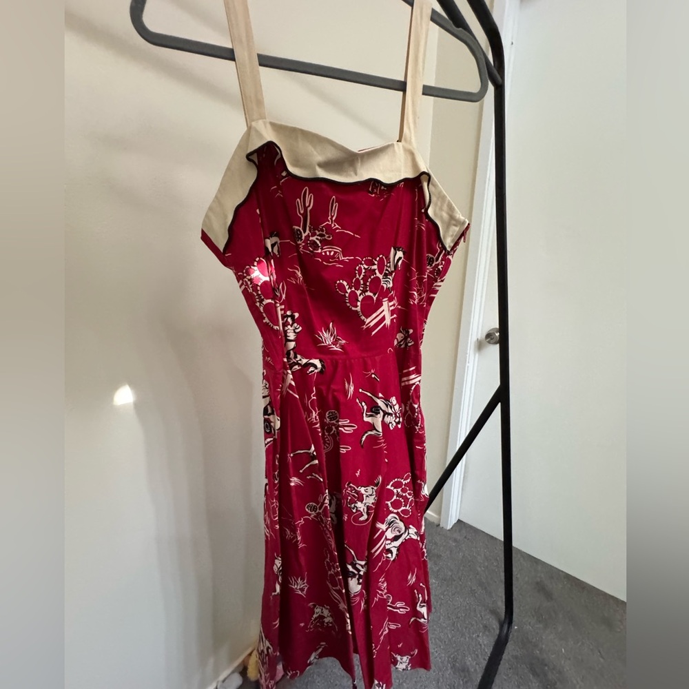 Pinup Girl Couture Netti Dress Red Cowboy Dress